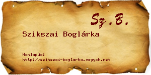 Szikszai Boglárka névjegykártya